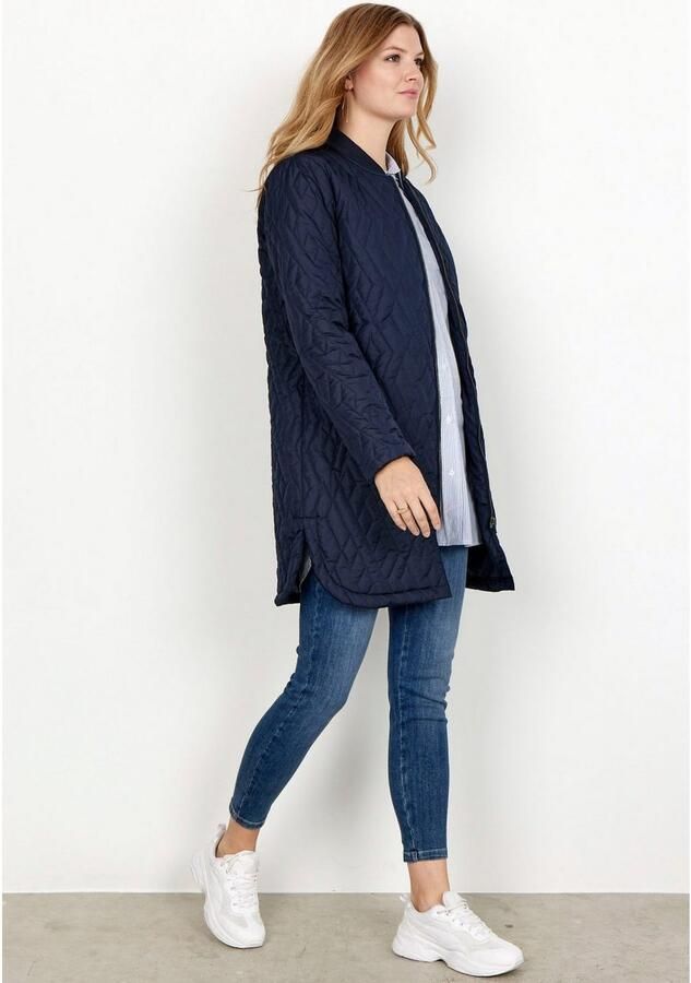 Soyaconcept Gewatteerde lange jas met opstaande kraag model 'Fenja'