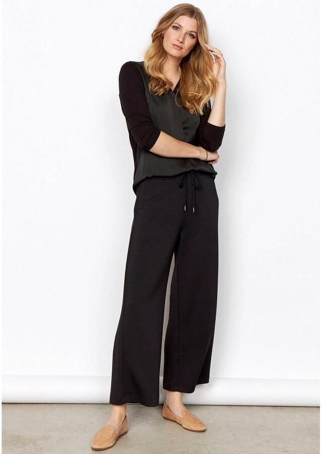 Soyaconcept Comfortabele zwarte broek met elastische taille Black Dames