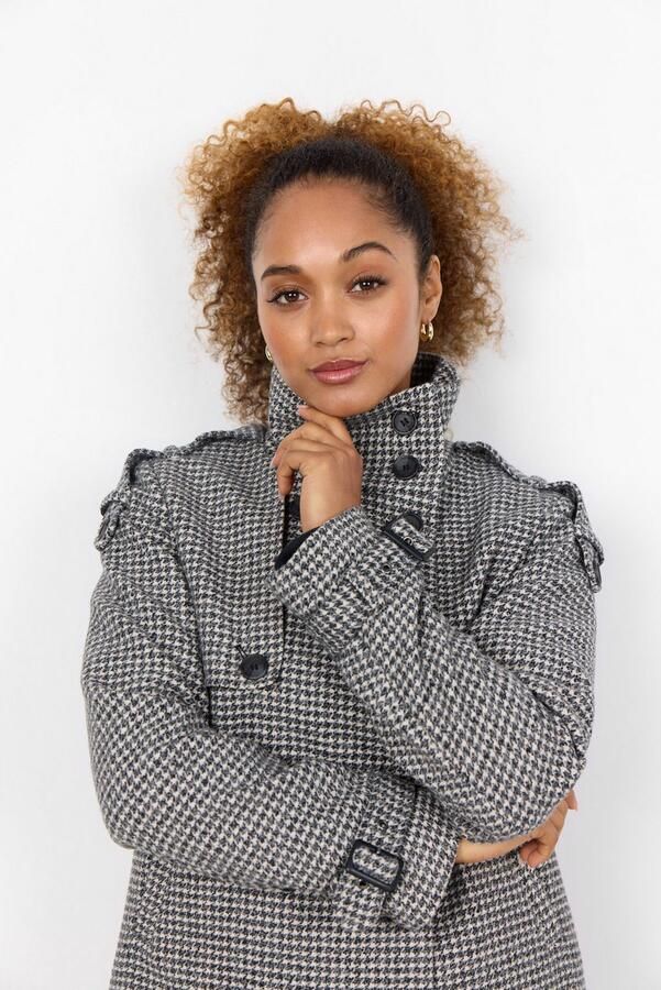 Soyaconcept Gestructureerde jas met militair geïnspireerde uitstraling Gray Dames - Foto 6