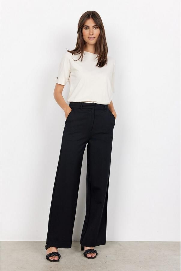 Soyaconcept Wide leg stoffen broek met paspelzak model 'DANIELA' - Foto 2