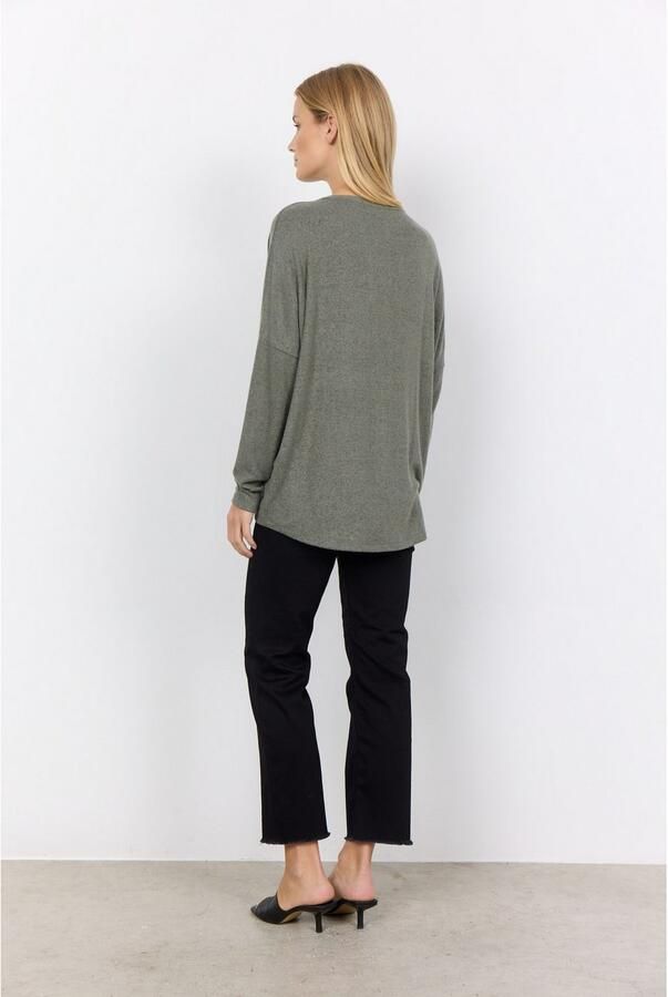 Soyaconcept Shirt met ronde hals SC-BIARA 1 comfortabele trui elastische viscosekwaliteit in gemêleerde uitstraling