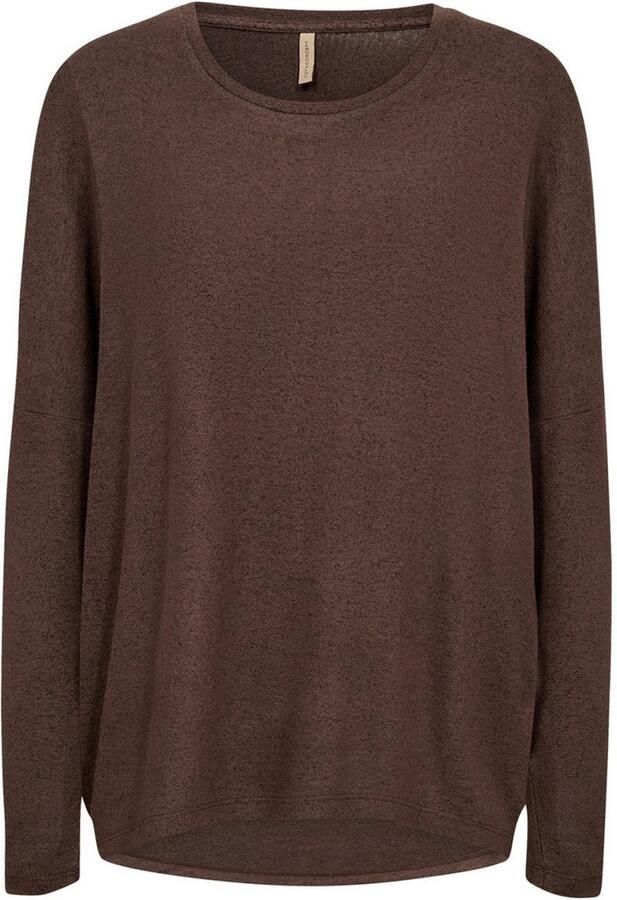 Soyaconcept Shirt met ronde hals SC-BIARA 1 comfortabele trui elastische viscosekwaliteit in gemêleerde uitstraling