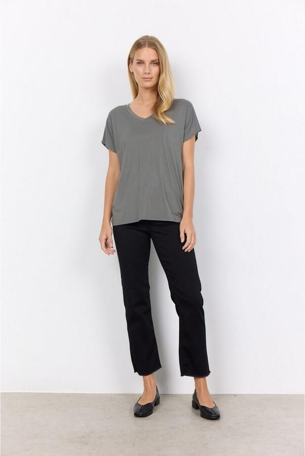 Soyaconcept T-shirt met geribde V-hals model 'Marica' - Foto 2