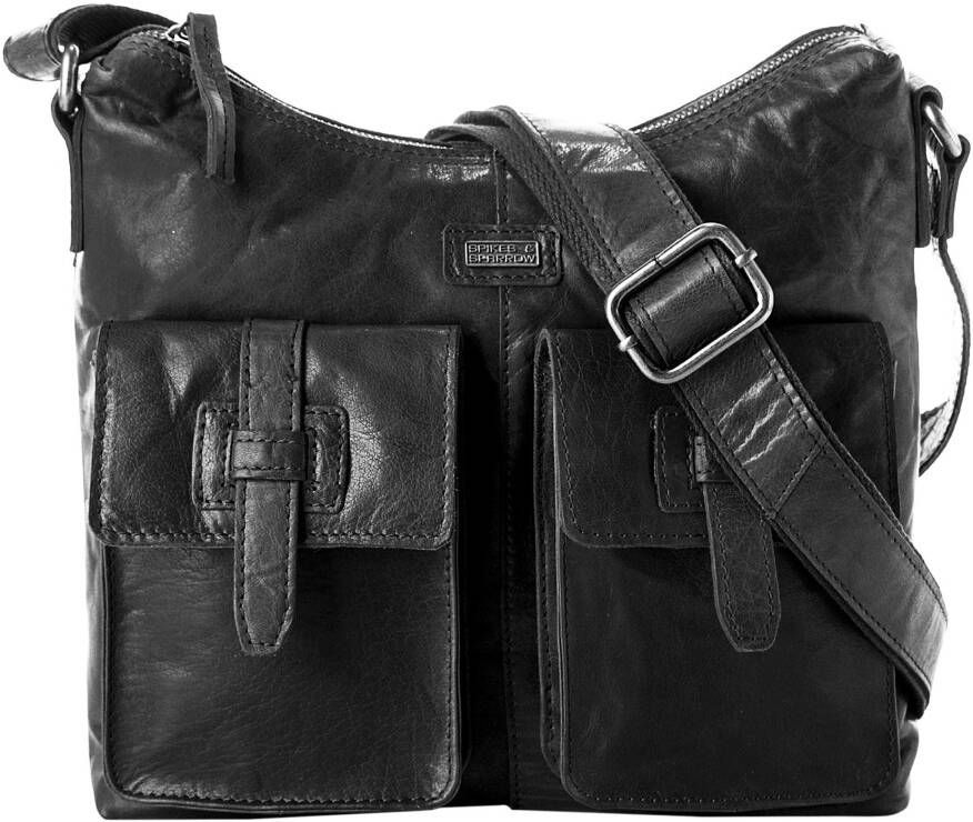 Spikes & Sparrow Schoudertas echt leder