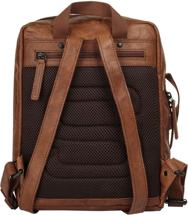 Spikes & Sparrow Laptoprugzak echt leder - Foto 2