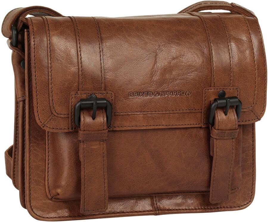 Spikes & Sparrow Schoudertas echt leder