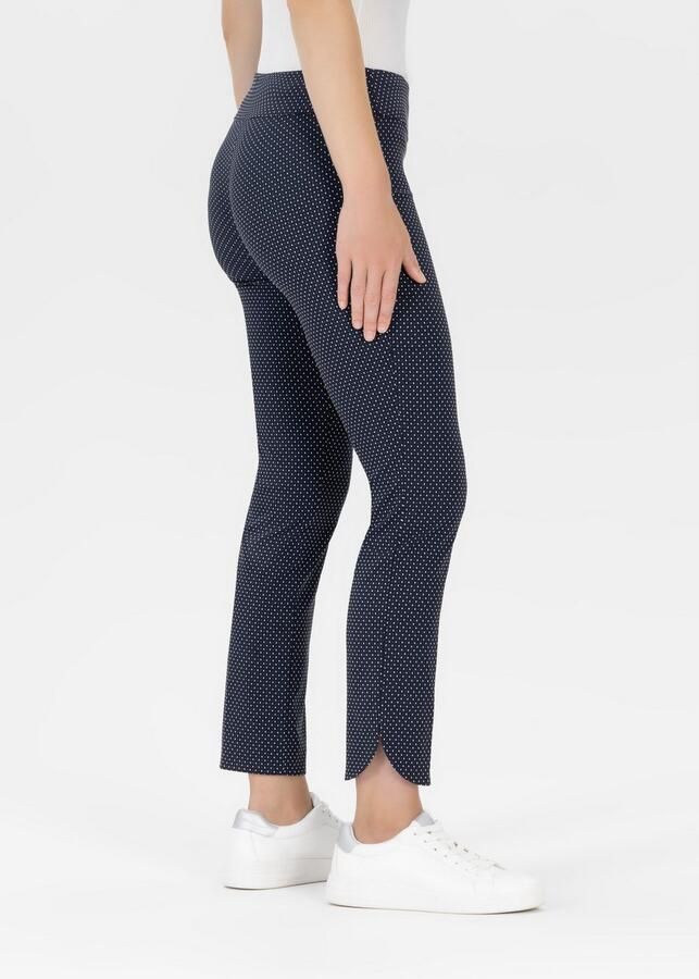 Stehmann Comfortbroek Ina Allover-gestippeld 7 8-lengte en zijsplitjes - Foto 3