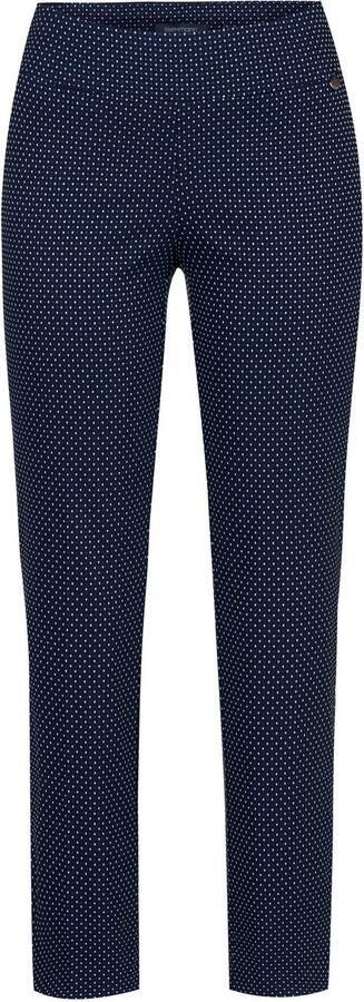 Stehmann Comfortbroek Ina Allover-gestippeld 7 8-lengte en zijsplitjes - Foto 4