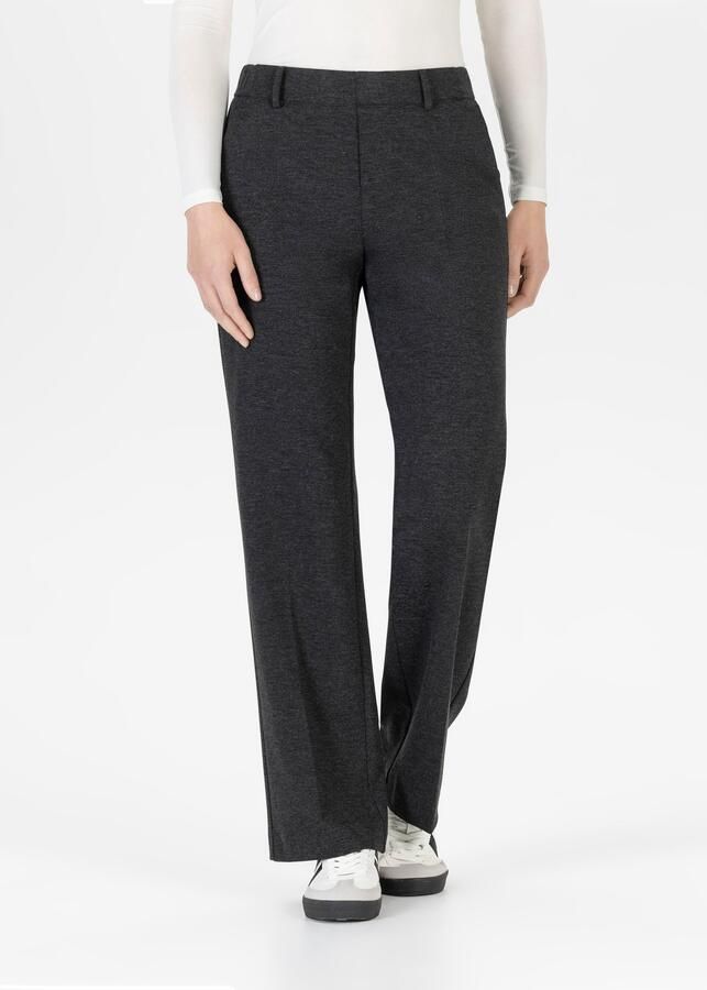 Steh n Jerseybroek Fenja in straight fit met persplooi - Foto 4