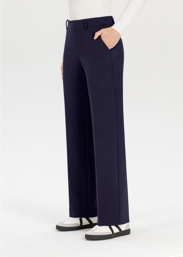 STEHMANN Straight leg stoffen broek met persplooien model 'Fenja'