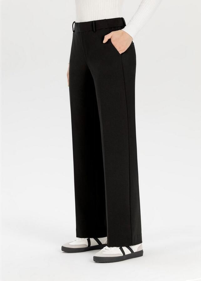 STEHMANN Straight leg stoffen broek met persplooien model 'Fenja'