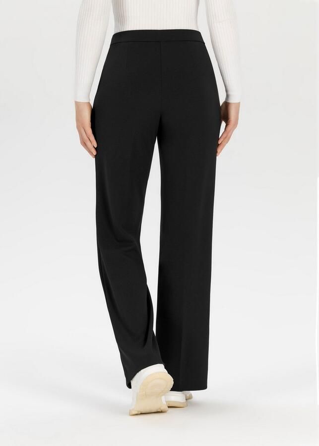 STEHMANN Wide leg bandplooibroek met steekzakken model 'Hillda'