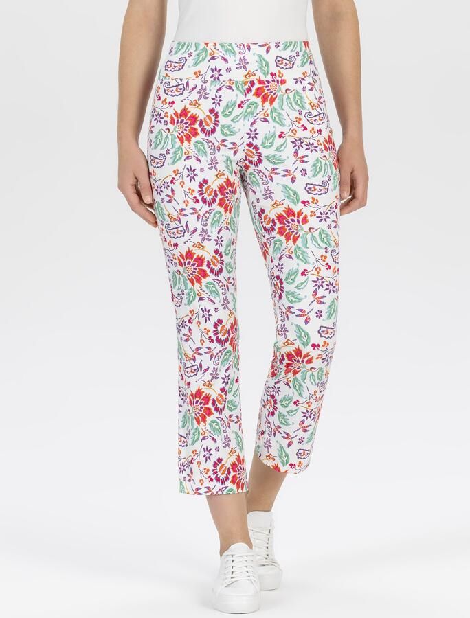 Stehmann Stoffen broek Zomerbroek met bloemenpatroon 7 8-lengte met elastische tailleband - Foto 5