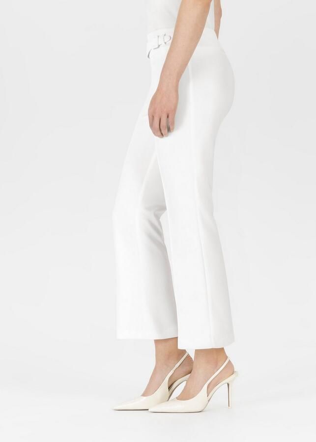STEHMANN Flared cut broek in verkorte pasvorm met riem model 'Ina' - Foto 3