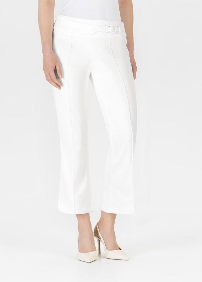 STEHMANN Flared cut broek in verkorte pasvorm met riem model 'Ina' - Foto 4