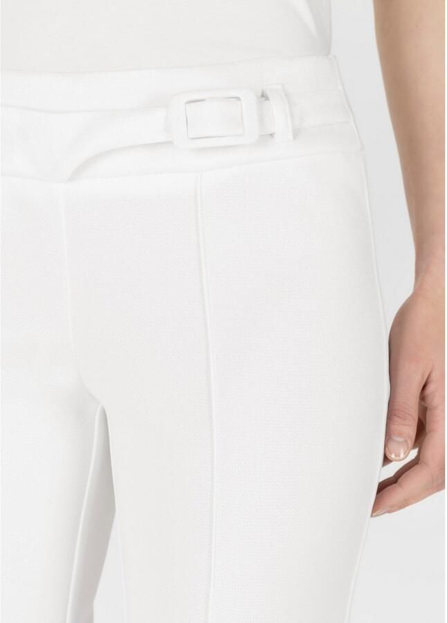 STEHMANN Flared cut broek in verkorte pasvorm met riem model 'Ina'