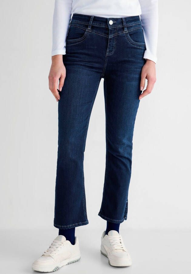STREET ONE High-waist jeans met uitlopende pijpen