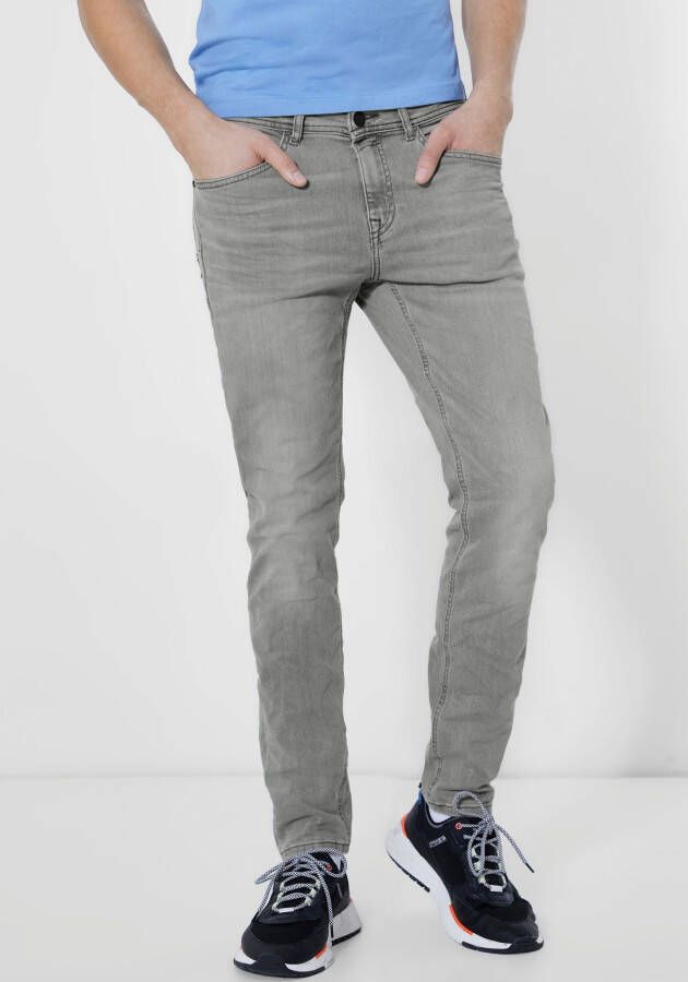 STREET ONE MEN Slim fit jeans in grijze wassing