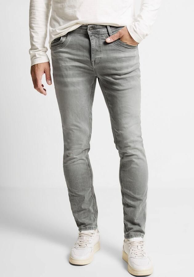 STREET ONE MEN Slim fit jeans in grijze wassing - Foto 3