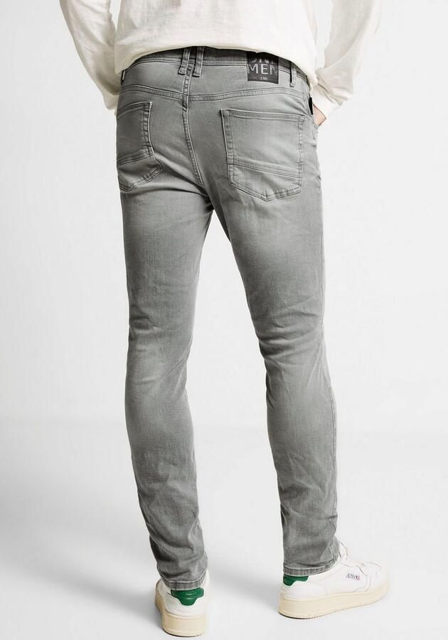 STREET ONE MEN Slim fit jeans in grijze wassing