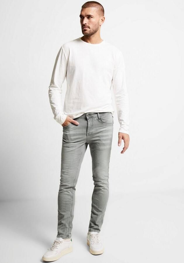 STREET ONE MEN Slim fit jeans in grijze wassing - Foto 2