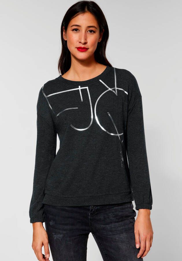 STREET ONE Shirt met lange mouwen met folieprint