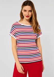 STREET ONE Shirt met ronde hals Style Crista in multicolour-strepenmix
