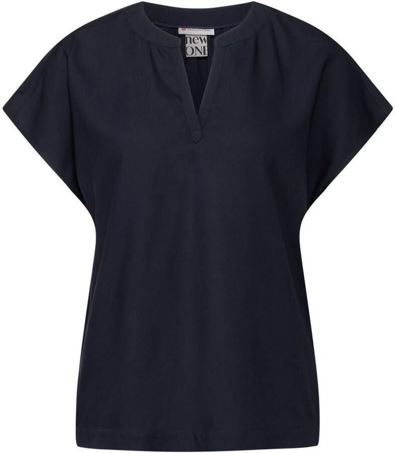 STREET ONE Blouse met korte mouwen Blouseshirt van pure viscose