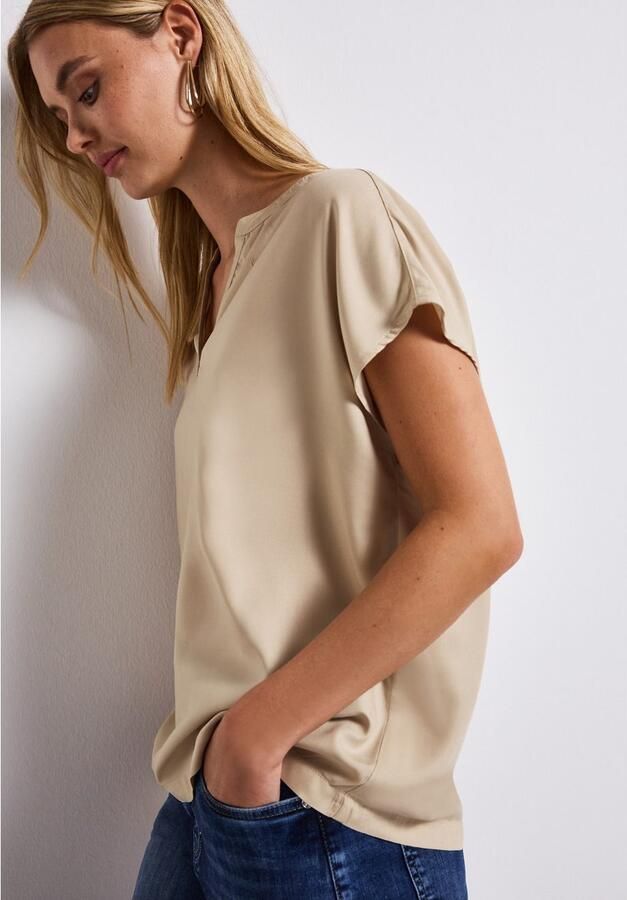STREET ONE Blouse met korte mouwen Hals met split - Foto 2