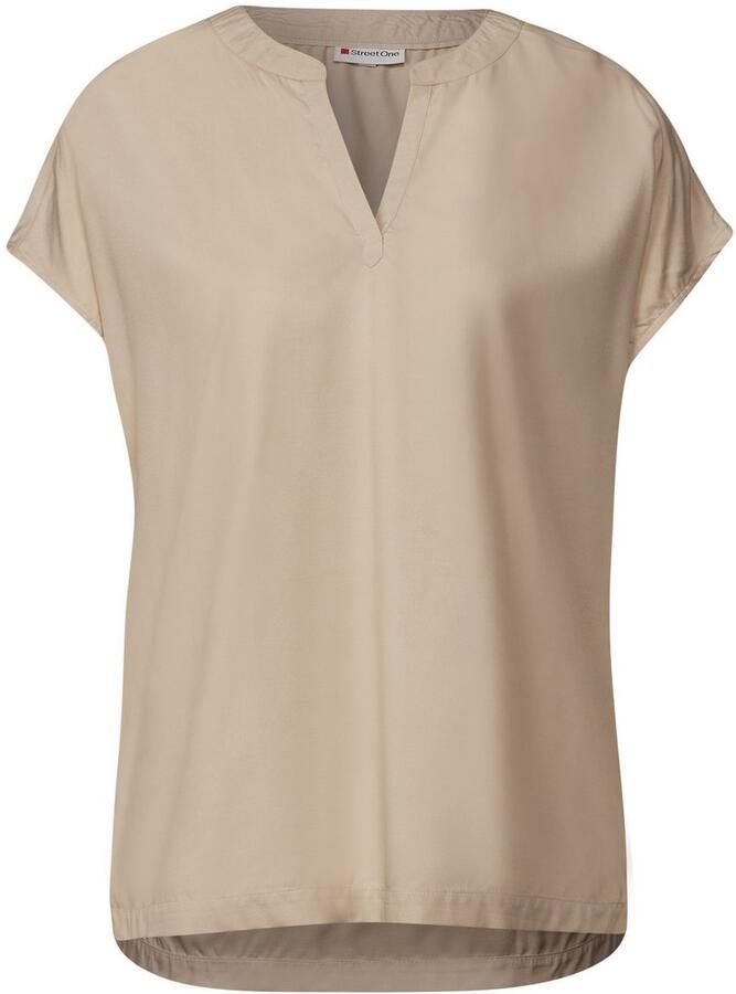 STREET ONE Blouse met korte mouwen Hals met split