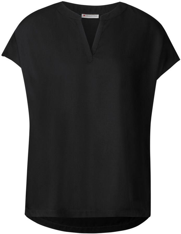 STREET ONE Blouse met korte mouwen Hals met split