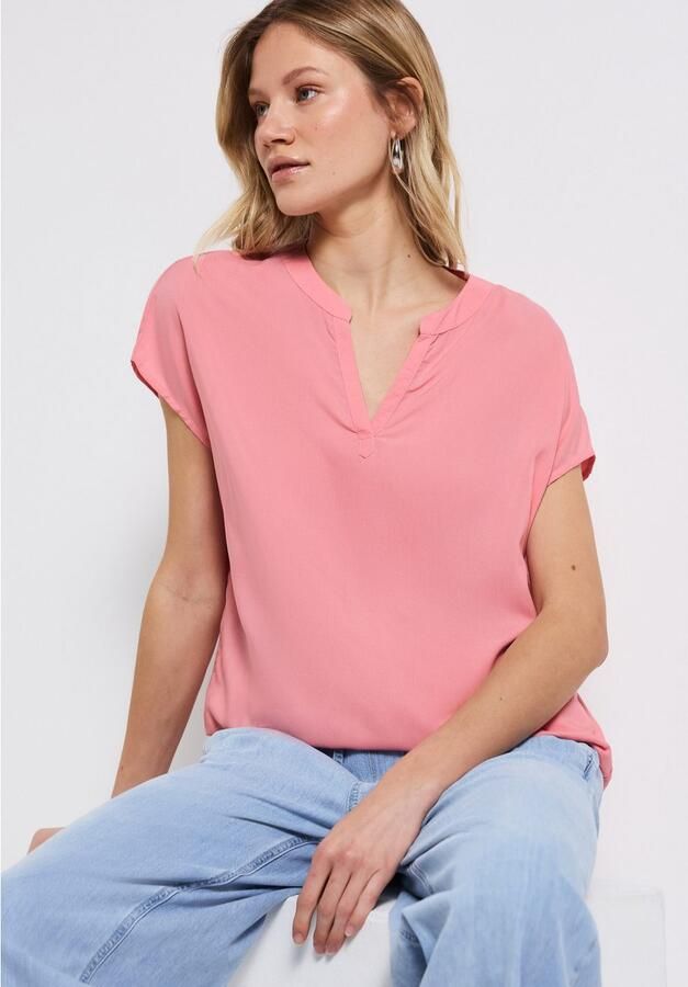 STREET ONE Blouse met korte mouwen Hals met split - Foto 3