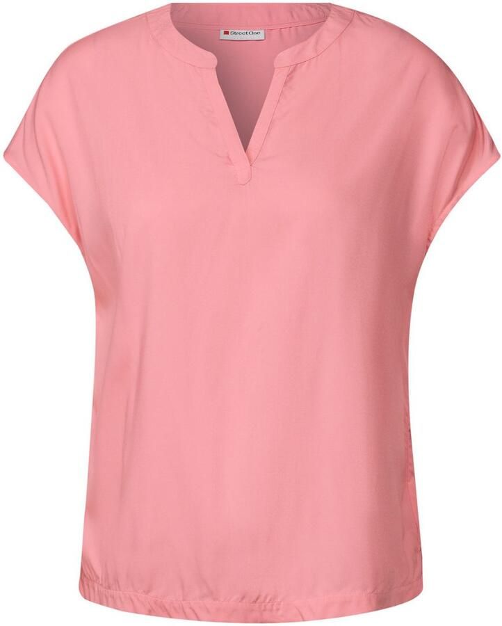 STREET ONE Blouse met korte mouwen Hals met split