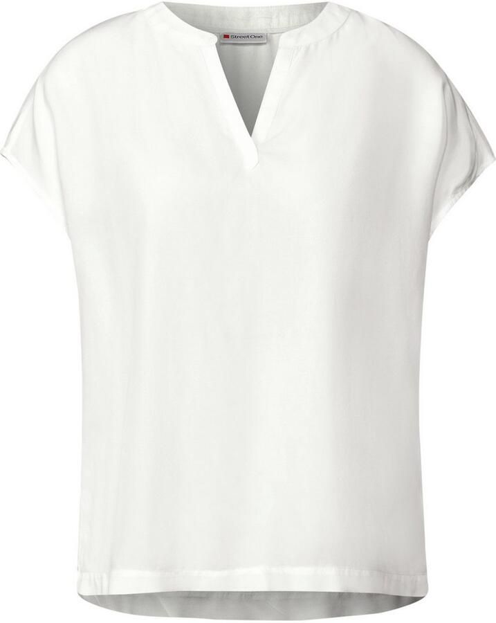 STREET ONE Blouse met korte mouwen Hals met split