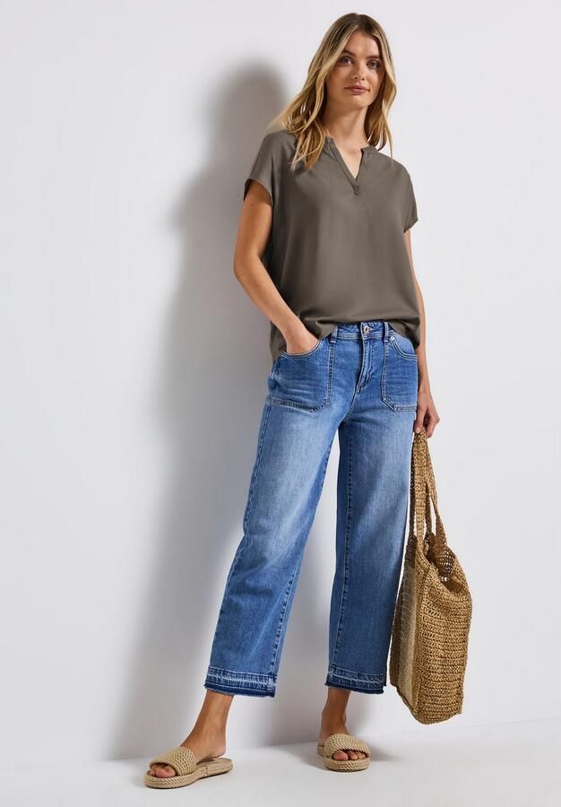 STREET ONE Blouse met korte mouwen Hals met split - Foto 5