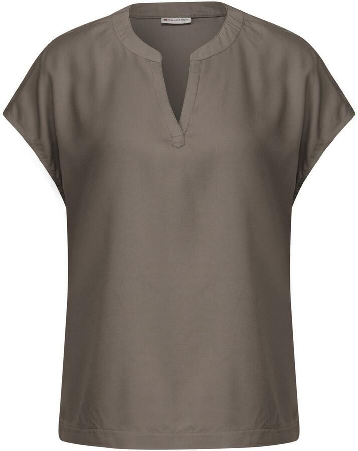 STREET ONE Blouse met korte mouwen Hals met split
