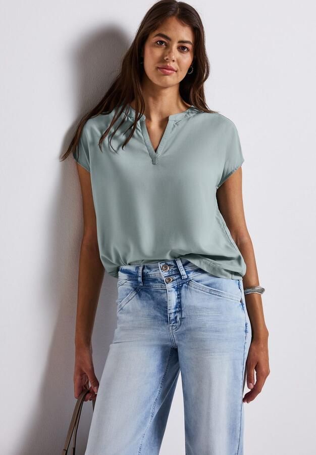 STREET ONE Blouse met korte mouwen Hals met split - Foto 4