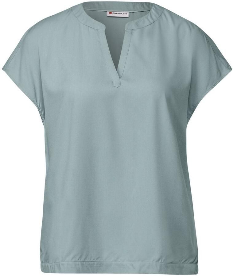 STREET ONE Blouse met korte mouwen Hals met split
