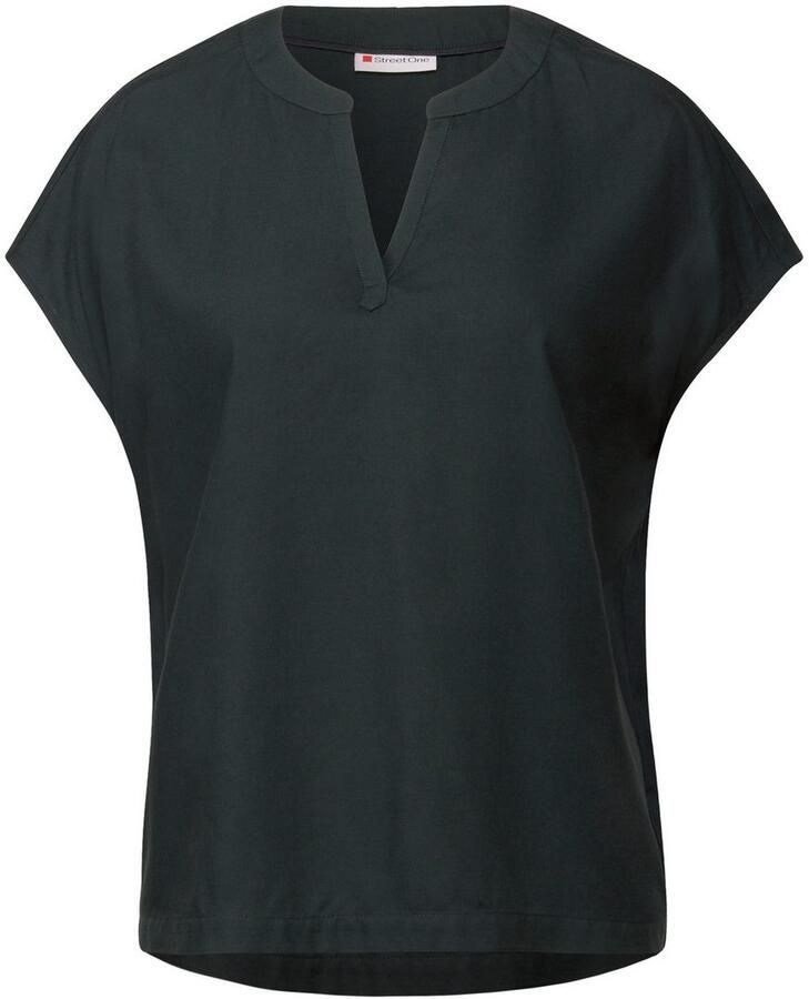 STREET ONE Blouse met korte mouwen Hals met split