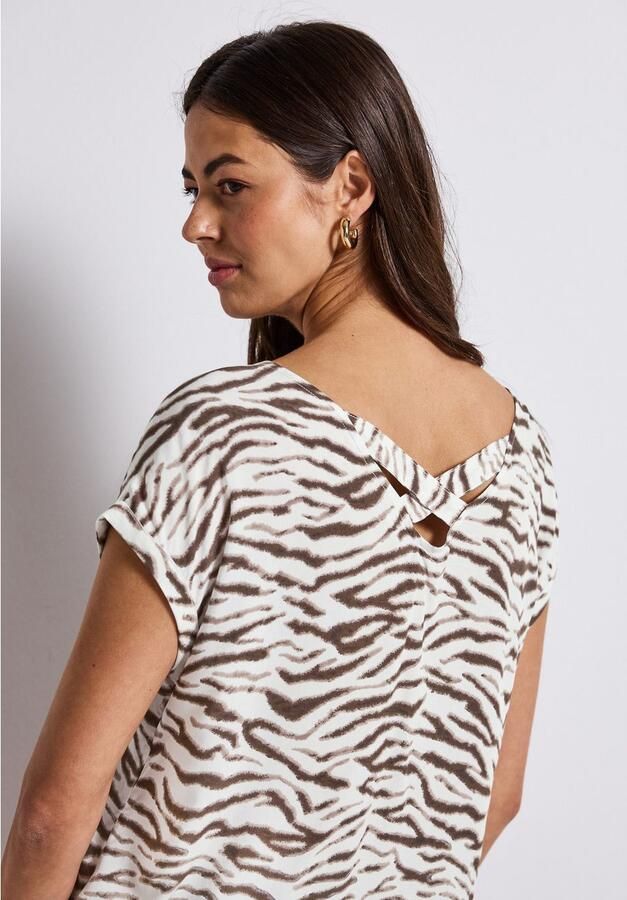 STREET ONE Blouse met korte mouwen met animal-print