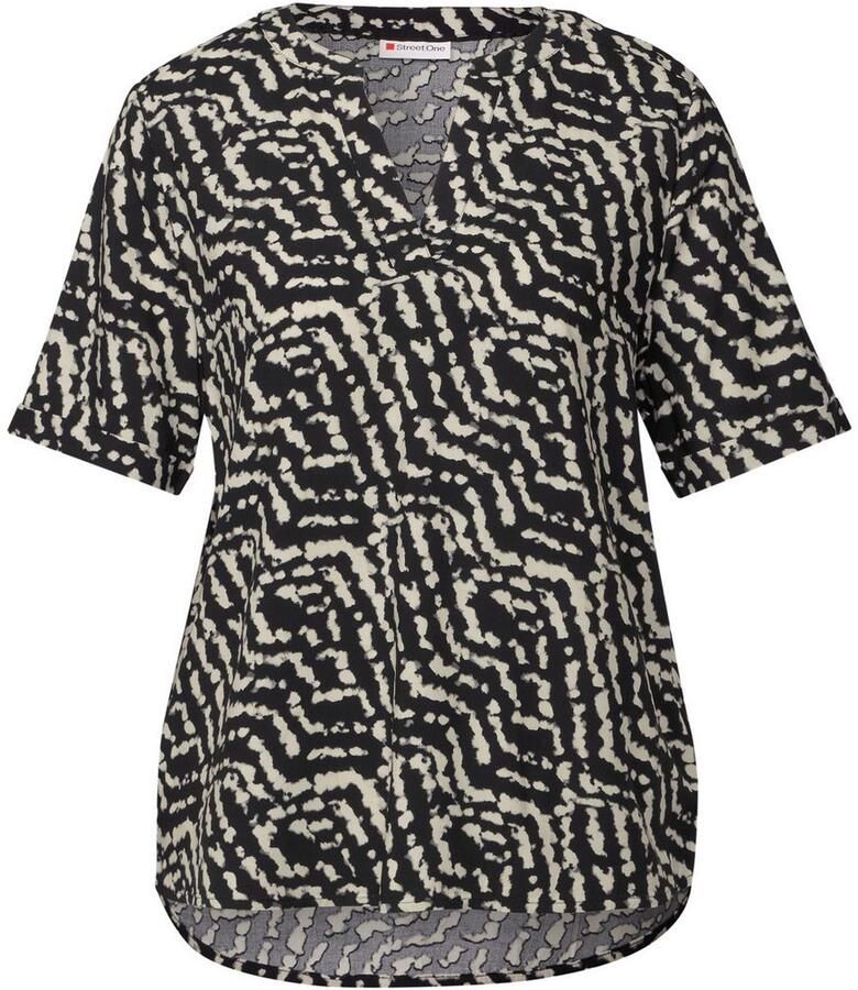 STREET ONE Blouse met korte mouwen met grafisch patroon