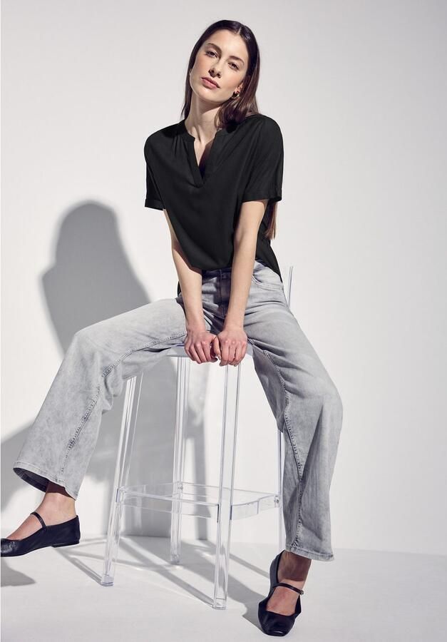 STREET ONE Blouse met korte mouwen met ingesneden ronde hals - Foto 2