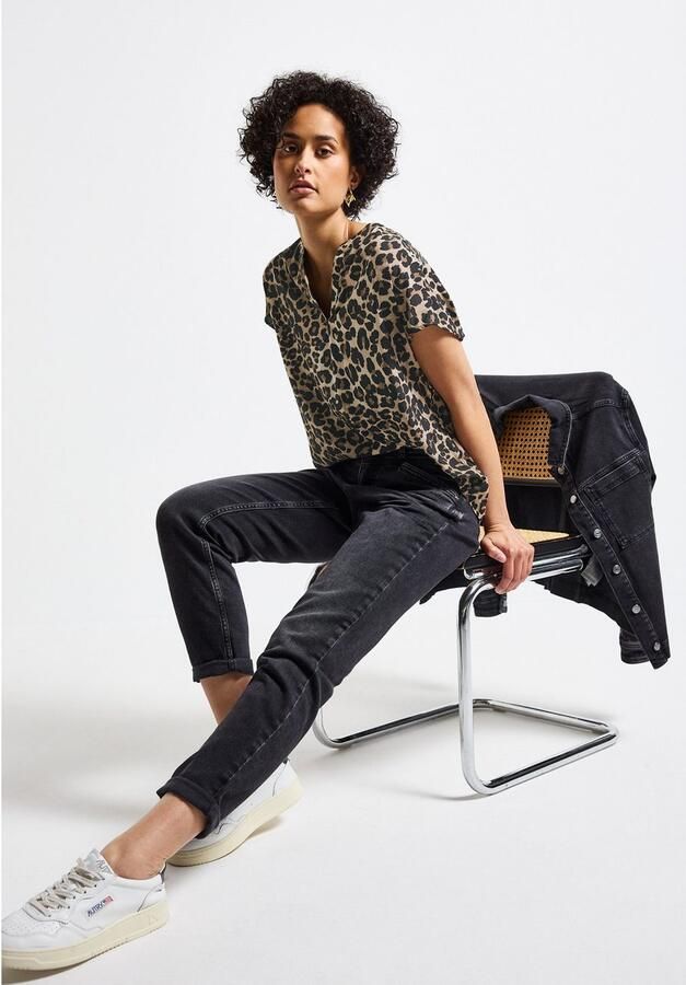 STREET ONE Blouse met korte mouwen met luipaardprint - Foto 3