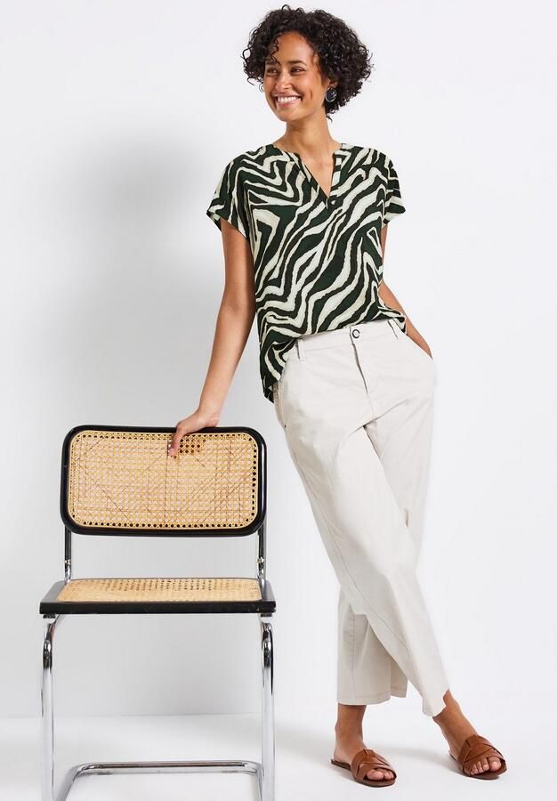 STREET ONE Blouse met korte mouwen met zebramotief - Foto 3