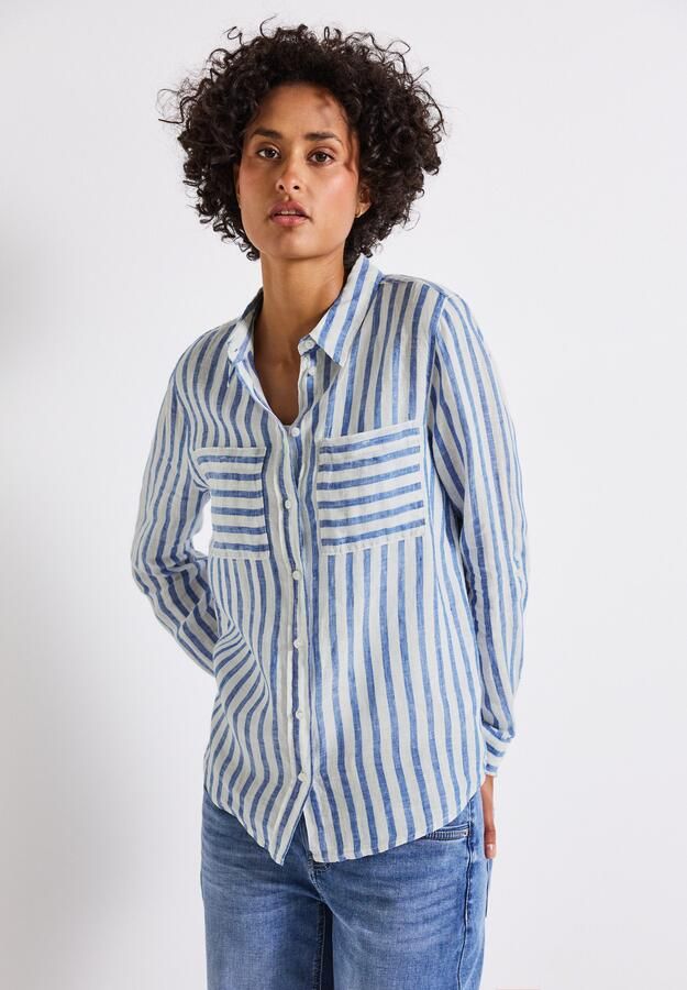 STREET ONE Blouse met lange mouwen in strepen design en als puur linnen - Foto 3