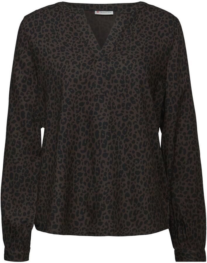 STREET ONE Blouse met lange mouwen met leo-print in tuniek-stijl