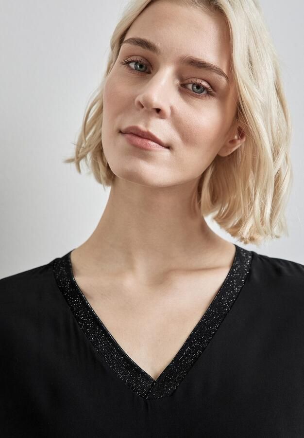 STREET ONE Blouse met lange mouwen van 100% viscose met glitterdetails - Foto 4