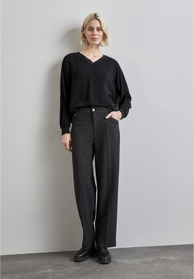 STREET ONE Blouse met lange mouwen van 100% viscose met glitterdetails - Foto 2