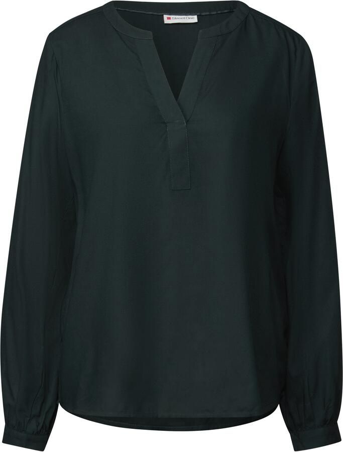 STREET ONE Blouse met lange mouwen Zomerblouse tuniek met split neck en van viscose - Foto 2