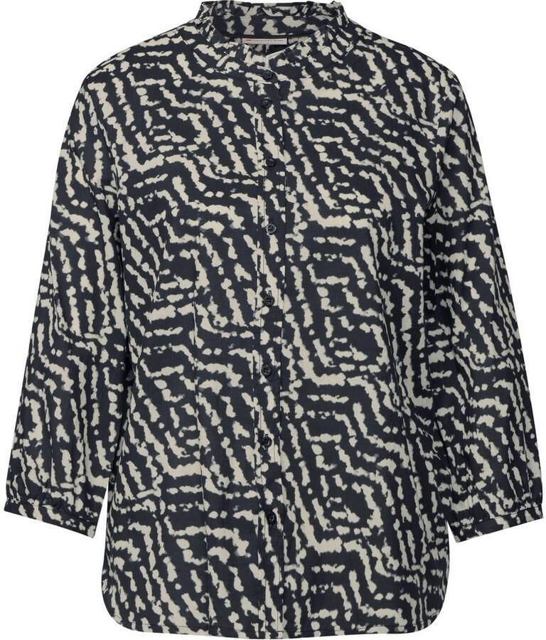 STREET ONE Blouse met ruches 3 4 mouw met ruffles en grafische print